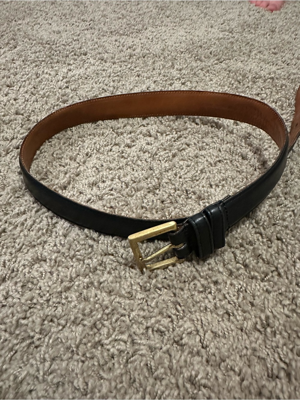 Coach Vintage Burnished Cowhide Black Leather Belt with Brass Buckle - Picture 3 of 8